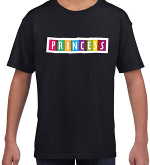 Bellatio Decorations Princess fun tekst t-shirt zwart kids