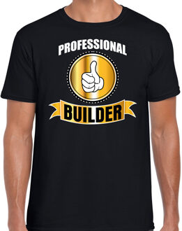 Bellatio Decorations Professional builder / professionele bouwvakker t-shirt zwart heren - Bouwvakker cadeau shirt 2XL