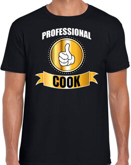 Bellatio Decorations Professional cook / professionele kok t-shirt zwart heren - Kok cadeau shirt 2XL