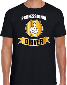 Bellatio Decorations Professional driver / professionele chauffeur t-shirt zwart heren - Chauffeur cadeau shirt 2XL