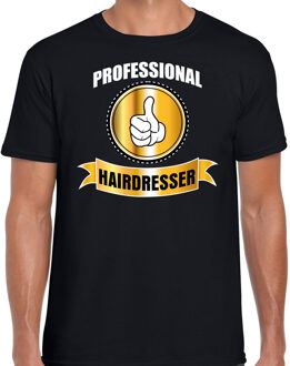 Bellatio Decorations Professional hairdresser / professionele kapper t-shirt zwart heren - Kapper cadeau shirt 2XL