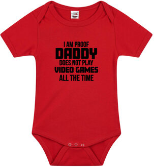 Bellatio Decorations Proof daddy does not only play games cadeau baby rompertje rood jongen/meisje