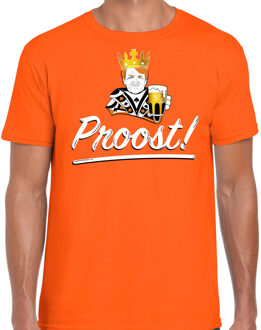 Bellatio Decorations Proost t-shirt oranje voor heren - Koningsdag shirts 2XL - Feestshirts