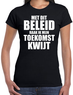 Bellatio Decorations Protest shirt Beleid toekomst kwijt t-shirt zwart dames S