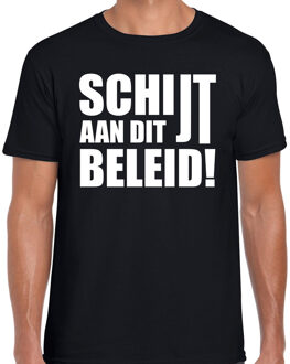 Bellatio Decorations Protest shirt Schijt aan dit beleid t-shirt zwart heren 2XL