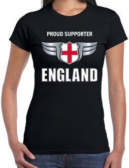 Bellatio Decorations Proud supporter England / Engeland t-shirt zwart voor dames XS