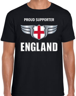 Bellatio Decorations Proud supporter England / Engeland t-shirt zwart voor heren