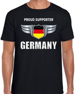 Bellatio Decorations Proud supporter Germany / Duitsland t-shirt zwart voor heren 2XL