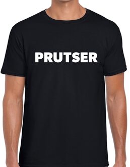 Bellatio Decorations Prutser tekst t-shirt zwart heren L