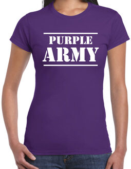 Bellatio Decorations Purple army/Paarse leger supporter/fan t-shirt paars voor dames - Toppers/Paarse vrijdag M - Feestshirts