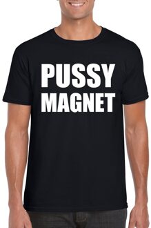 Bellatio Decorations Pussy magnet tekst t-shirt zwart heren 2XL