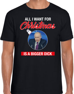 Bellatio Decorations Putin All I want for Christmas fout Kerstshirt zwart voor heren 2XL