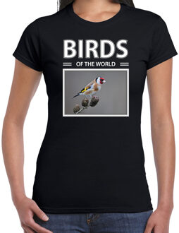 Bellatio Decorations Putters t-shirt met dieren foto birds of the world zwart voor dames
