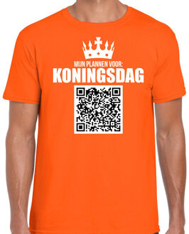 Bellatio Decorations QR code mijn plannen voor Koningsdag feest t-shirt heren zwart - Koningsdag shirts 2XL