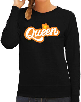 Bellatio Decorations Queen koningsdag sweater / trui zwart voor dames L