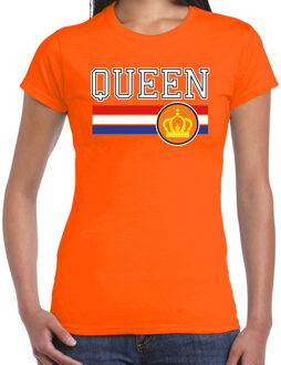 Bellatio Decorations Queen t-shirt oranje voor dames - Koningsdag shirts 2XL