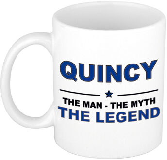 Bellatio Decorations Quincy The man, The myth the legend collega kado mokken/bekers 300 ml Donkerblauw
