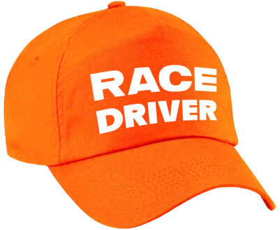 Bellatio Decorations Race driver / auto coureur verkleed pet oranje voor meisjes en jongens - Racing team baseball cap - carnaval / kostuum