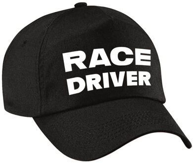 Bellatio Decorations Race driver / auto coureur verkleed pet zwart voor volwassenen