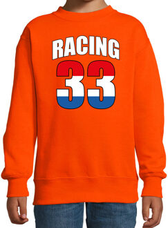 Bellatio Decorations Racing 33 supporter / race fan sweater oranje voor kinderen 106/116 (5-6 jaar)