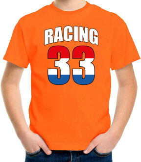 Bellatio Decorations Racing 33 supporter / race fan t-shirt oranje voor kinderen 110-116 (XS) - Feestshirts