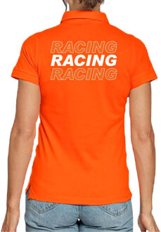 Bellatio Decorations Racing supporter / race fan polo shirt oranje voor dames