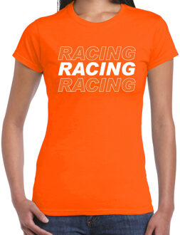 Bellatio Decorations Racing supporter / race fan t-shirt oranje voor dames 2XL - Feestshirts