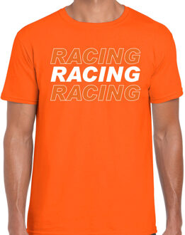 Bellatio Decorations Racing supporter / race fan t-shirt oranje voor heren 2XL - Feestshirts