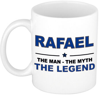 Bellatio Decorations Rafael cadeau mok - man myth legend - naam koffiemok / beker - wit en blauw - 300 ml