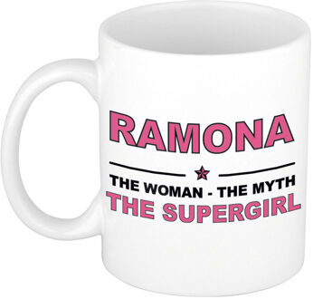 Bellatio Decorations Ramona The woman, The myth the supergirl collega kado mokken/bekers 300 ml Oudroze