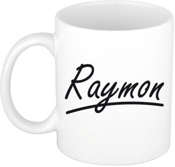 Bellatio Decorations Raymon voornaam kado beker / mok sierlijke letters - gepersonaliseerde mok met naam - Naam mokken Multikleur