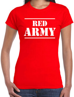 Bellatio Decorations Red army/Rode leger supporter/fan t-shirt rood voor dames - EK/WK/Belgie XL - Feestshirts