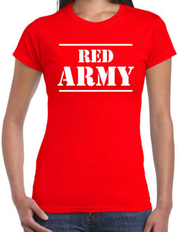 Bellatio Decorations Red army/Rode leger supporter/fan t-shirt rood voor dames - EK/WK/Belgie