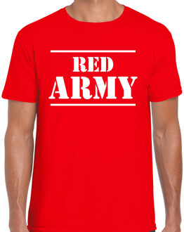 Bellatio Decorations Red army/Rode leger supporter/fan t-shirt rood voor heren - EK/WK/Belgie M - Feestshirts