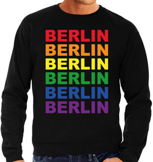 Bellatio Decorations Regenboog Berlin gay pride / parade zwarte sweater voor heren - LHBT evenement sweaters kleding 2XL