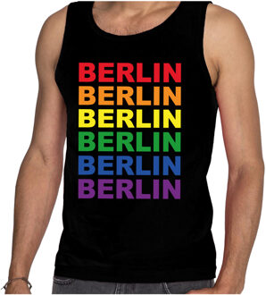 Bellatio Decorations Regenboog Berlin gay pride / parade zwarte tanktop voor heren - LHBT evenement tanktops kleding 2XL