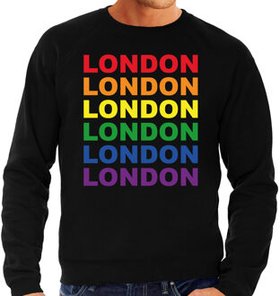 Bellatio Decorations Regenboog London gay pride / parade zwarte sweater voor heren - LHBT evenement sweaters kleding 2XL