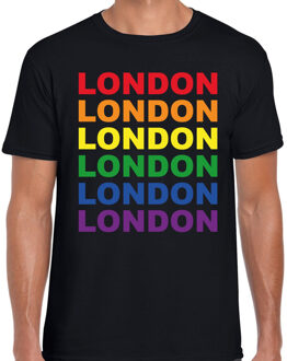 Bellatio Decorations Regenboog London gay pride zwart t-shirt voor heren