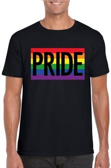 Bellatio Decorations Regenboog vlag Pride shirt zwart heren XL