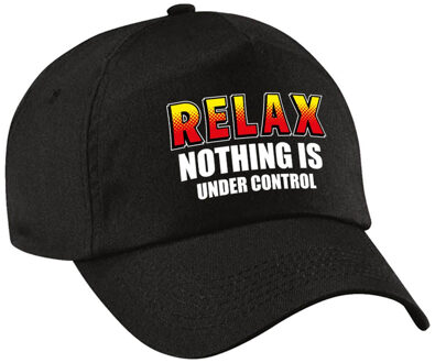 Bellatio Decorations Relax nothing is under control pet zwart voor dames en heren - crisis baseball cap - zorgpersoneel petten