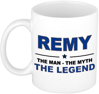 Bellatio Decorations Remy cadeau mok - man myth legend - naam koffiemok / beker - wit en blauw - 300 ml