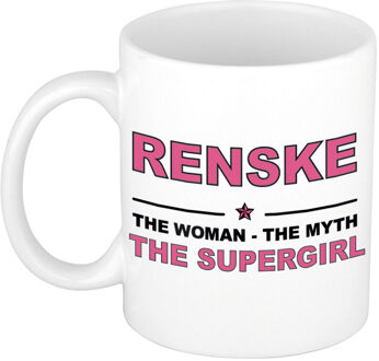 Bellatio Decorations Renske The woman, The myth the supergirl collega kado mokken/bekers 300 ml Oudroze
