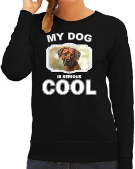 Bellatio Decorations Rhodesian ridgeback honden trui / sweater my dog is serious cool zwart - dames - Pronkruggen liefhebber cadeau sweaters 2XL