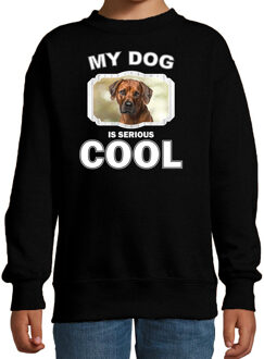 Bellatio Decorations Rhodesian ridgeback honden trui / sweater my dog is serious cool zwart - kinderen - Pronkruggen liefhebber cadeau sweaters 12-13 jaar (152/164)