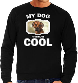 Bellatio Decorations Rhodesische pronkrug  honden trui / sweater my dog is serious cool zwart - heren -  rhodesian ridgeback liefhebber cadeau sweaters 2XL