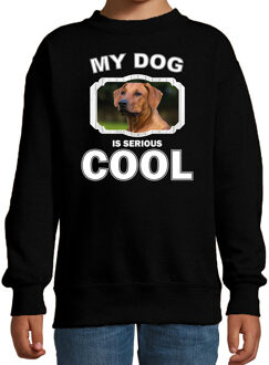 Bellatio Decorations Rhodesische pronkrug honden trui / sweater my dog is serious cool zwart - kinderen - Pronkruggen liefhebber cadeau sweaters 12-13 jaar (152/164)