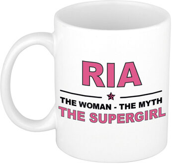 Bellatio Decorations Ria The woman, The myth the supergirl pensioen cadeau mok/beker 300 ml
