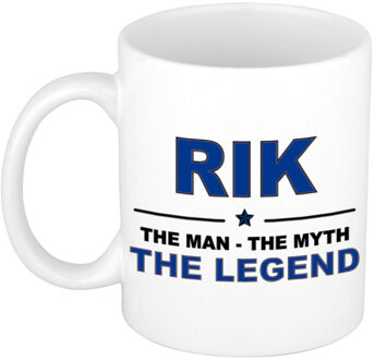 Bellatio Decorations Rik cadeau mok - man myth legend - naam koffiemok / beker - wit en blauw - 300 ml