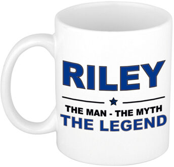 Bellatio Decorations Riley The man, The myth the legend collega kado mokken/bekers 300 ml Donkerblauw