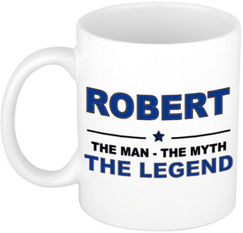 Bellatio Decorations Robert cadeau mok - man myth legend - naam koffiemok / beker - wit en blauw - 300 ml
